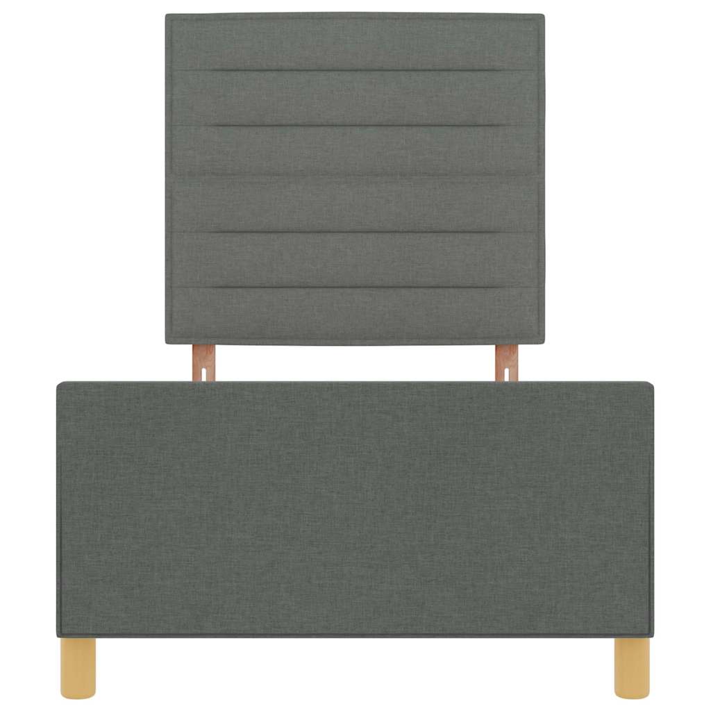 Bettgestell mit Kopfteil Dunkelgrau 80 x 200 cm Stoff