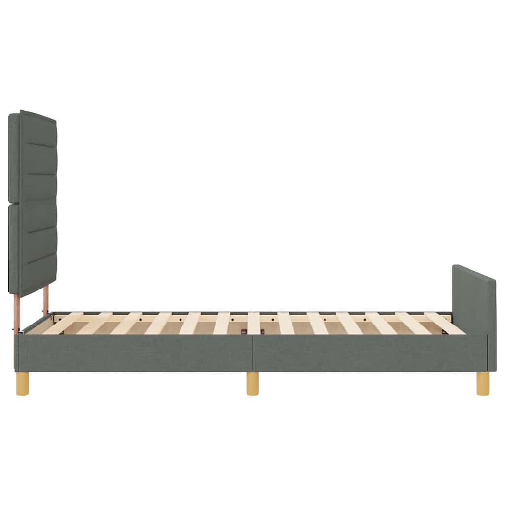 Bettgestell mit Kopfteil Dunkelgrau 80 x 200 cm Stoff