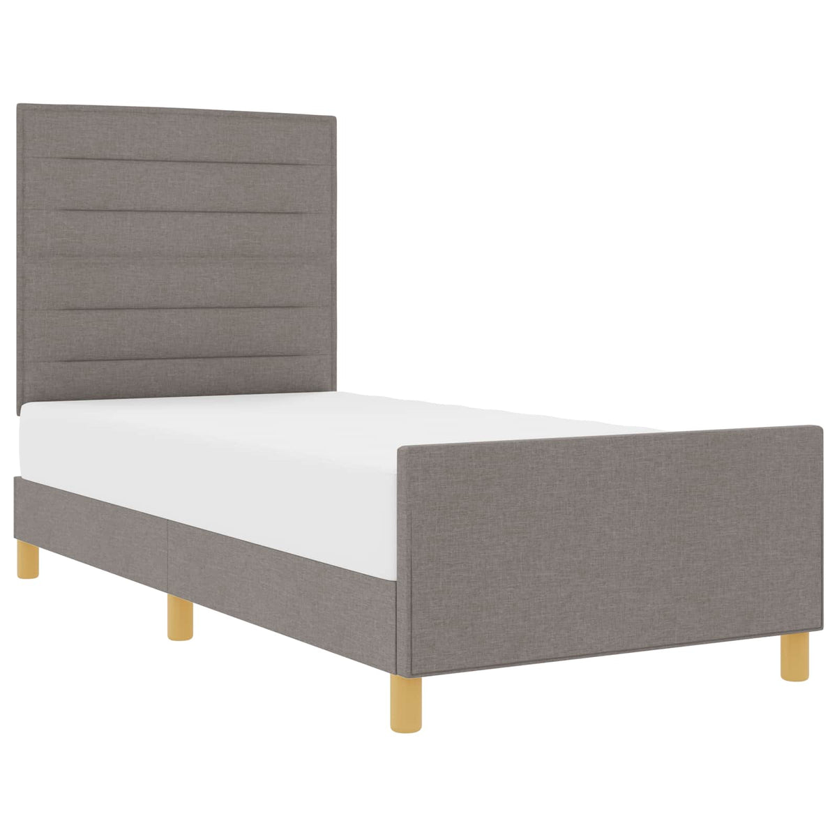 Bettgestell mit Kopfteil Taupe 80 x 200 cm Stoff
