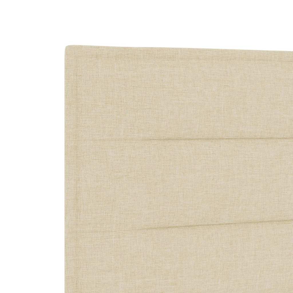 Bettgestell mit Kopfteil Creme 90 x 200 cm Stoff
