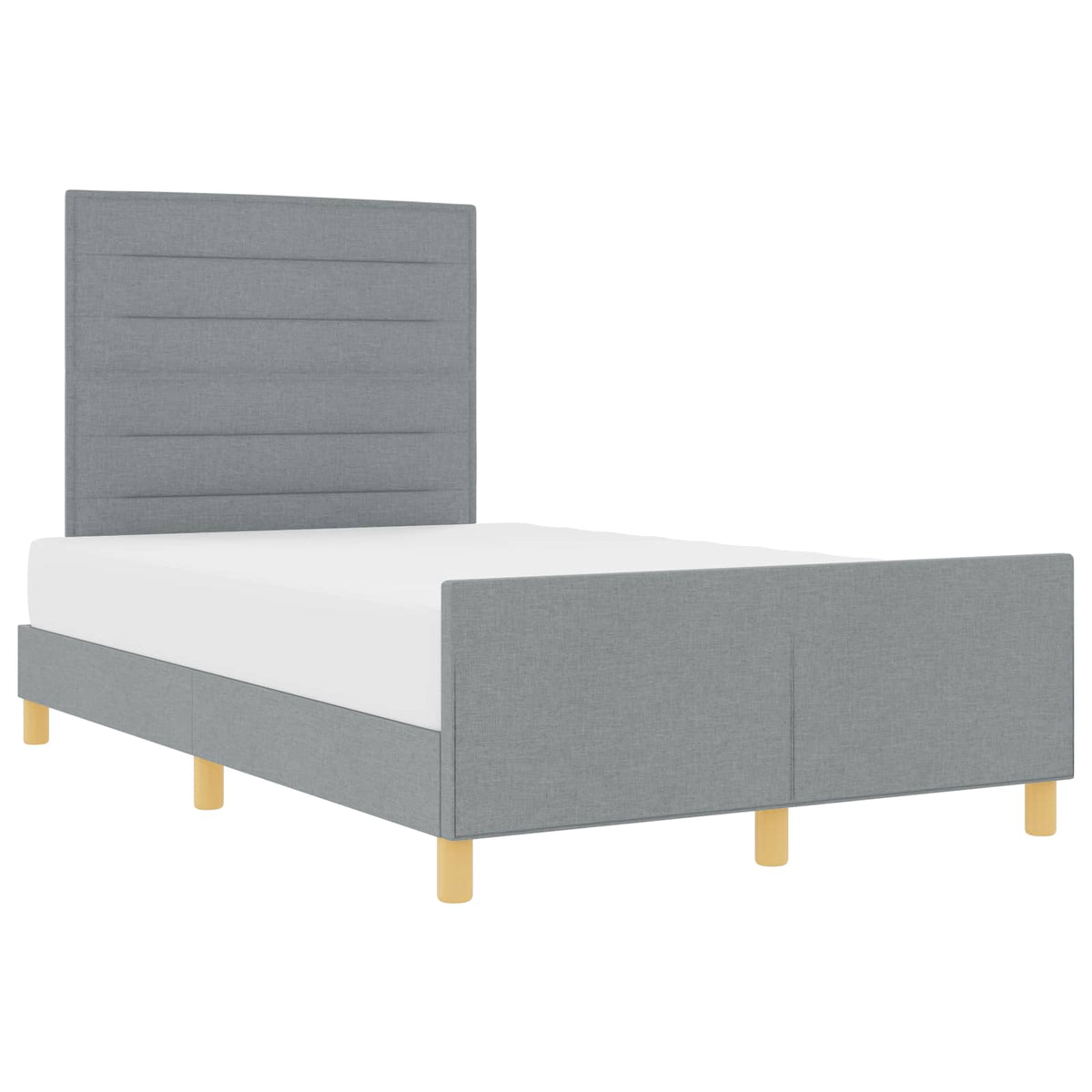 Bettgestell mit Kopfteil Hellgrau 120 x 190 cm Stoff