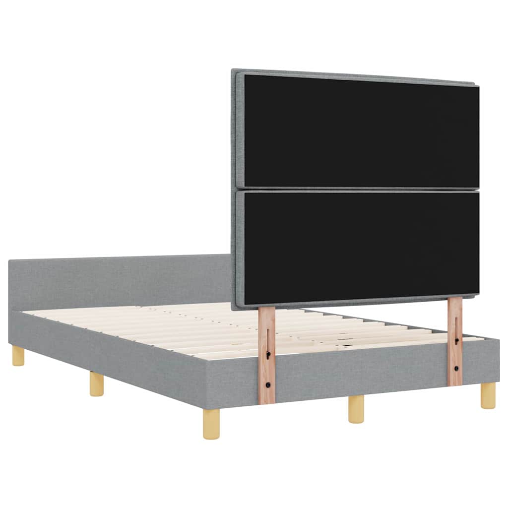 Bettgestell mit Kopfteil Hellgrau 120 x 190 cm Stoff
