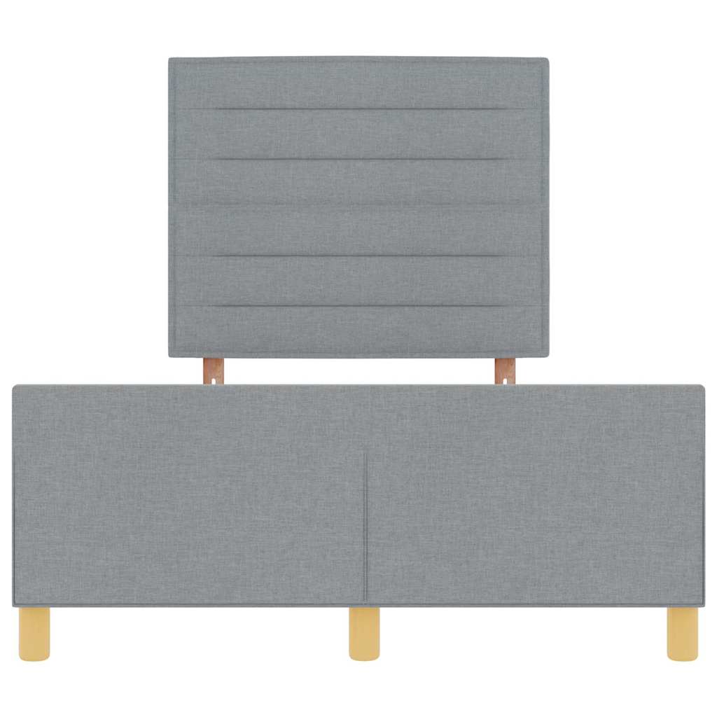 Bettgestell mit Kopfteil Hellgrau 120 x 190 cm Stoff