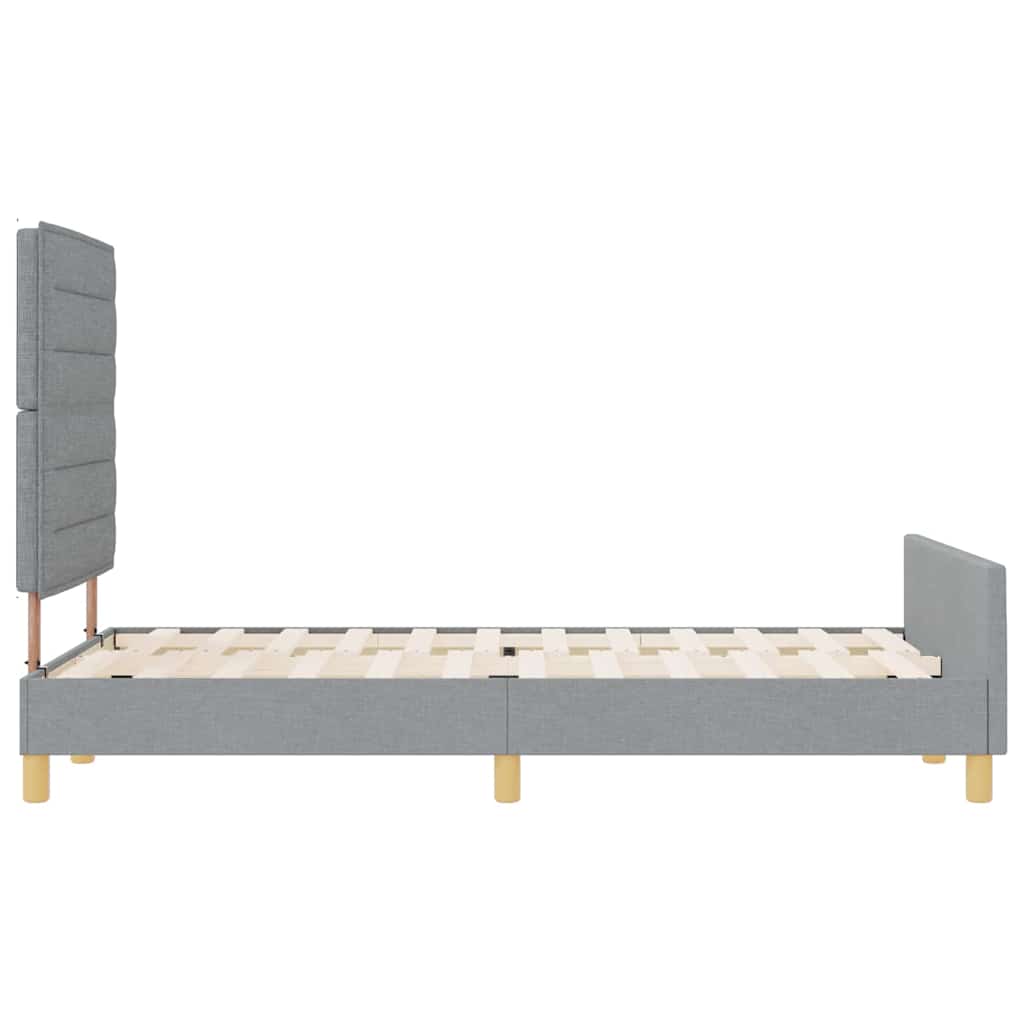 Bettgestell mit Kopfteil Hellgrau 120 x 190 cm Stoff