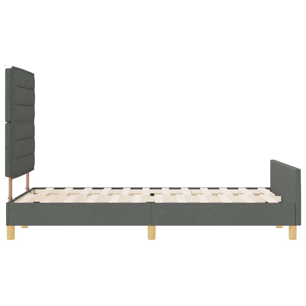 Bettgestell mit Kopfteil Dunkelgrau 120 x 190 cm Stoff