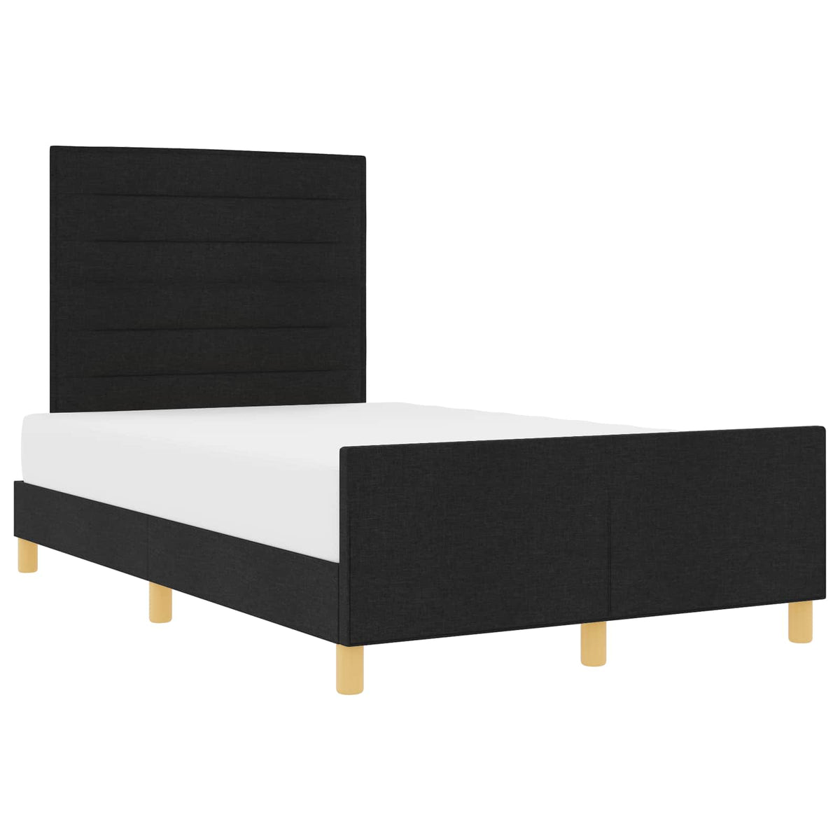 Bettgestell mit Kopfteil Schwarz 120 x 190 cm Stoff