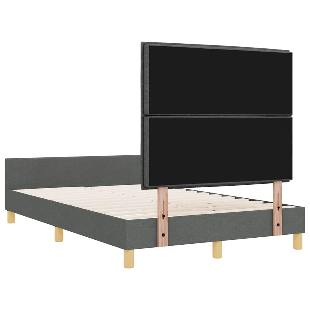 Bettgestell mit Kopfteil Dunkelgrau 120 x 200 cm Stoff