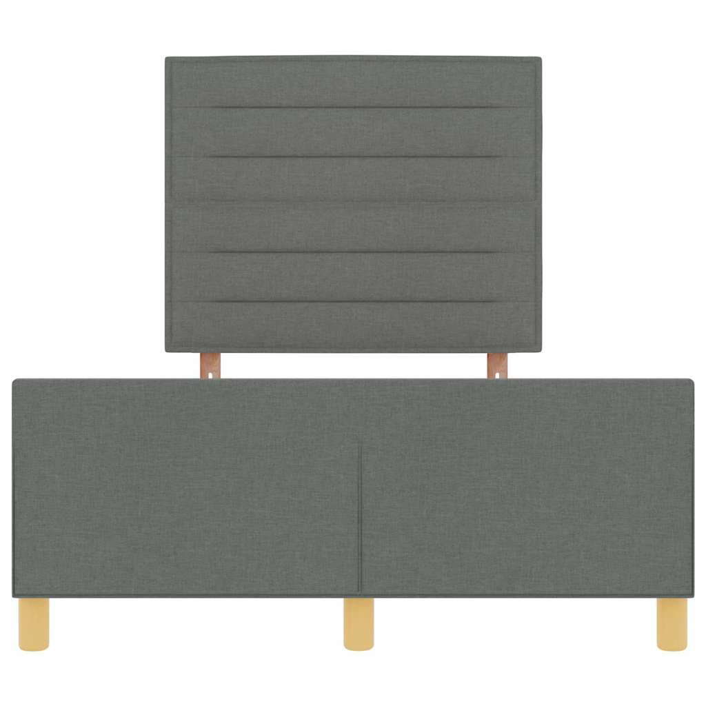 Bettgestell mit Kopfteil Dunkelgrau 120 x 200 cm Stoff