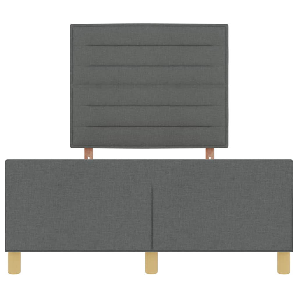 Bettgestell mit Kopfteil Dunkelgrau 140 x 190 cm Stoff