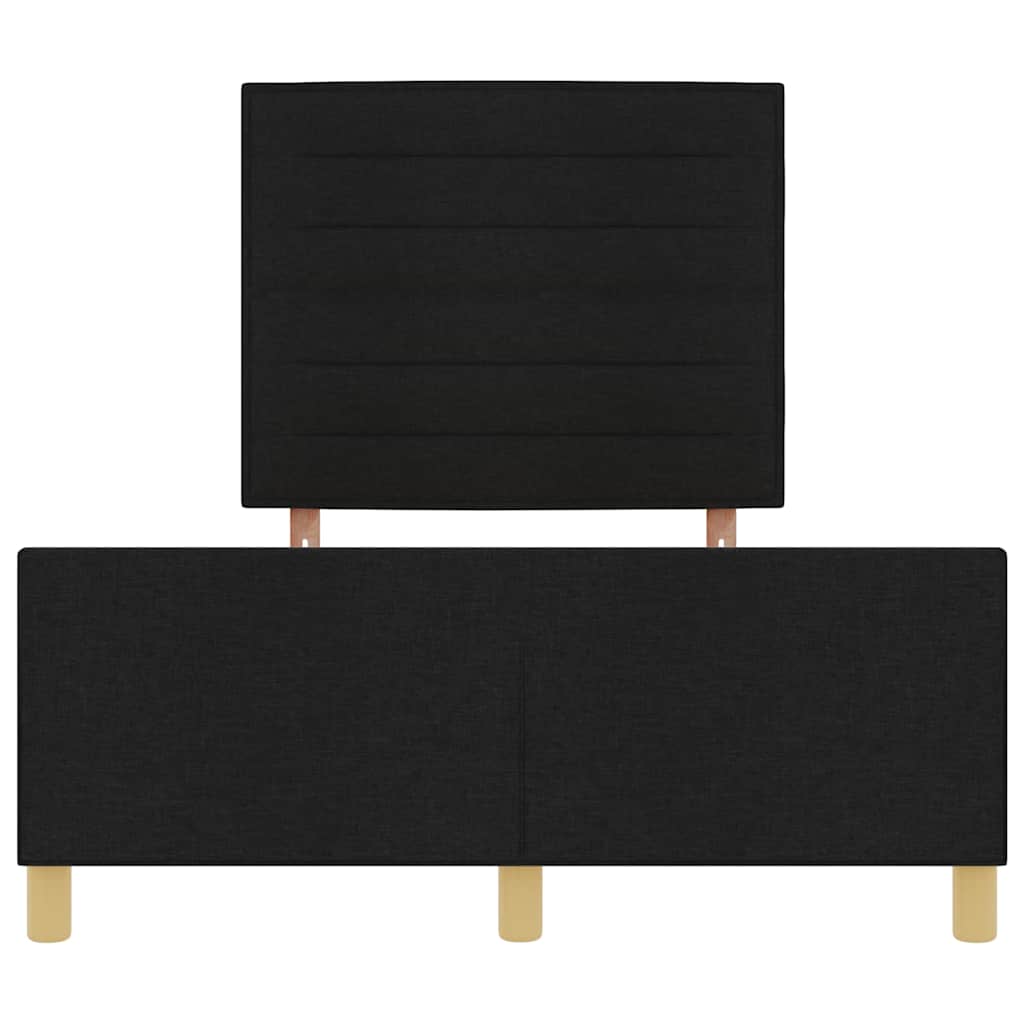 Bettgestell mit Kopfteil Schwarz 140 x 190 cm Stoff