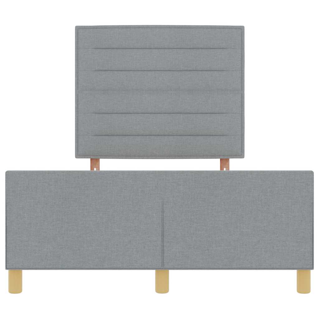 Bettgestell mit Kopfteil Hellgrau 140 x 200 cm Stoff