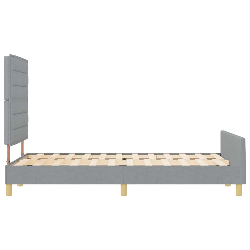 Bettgestell mit Kopfteil Hellgrau 140 x 200 cm Stoff
