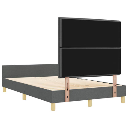 Bettgestell mit Kopfteil Dunkelgrau 140 x 200 cm Stoff
