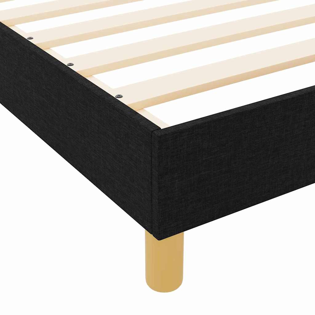 Bettgestell mit Kopfteil Schwarz 140 x 200 cm Stoff