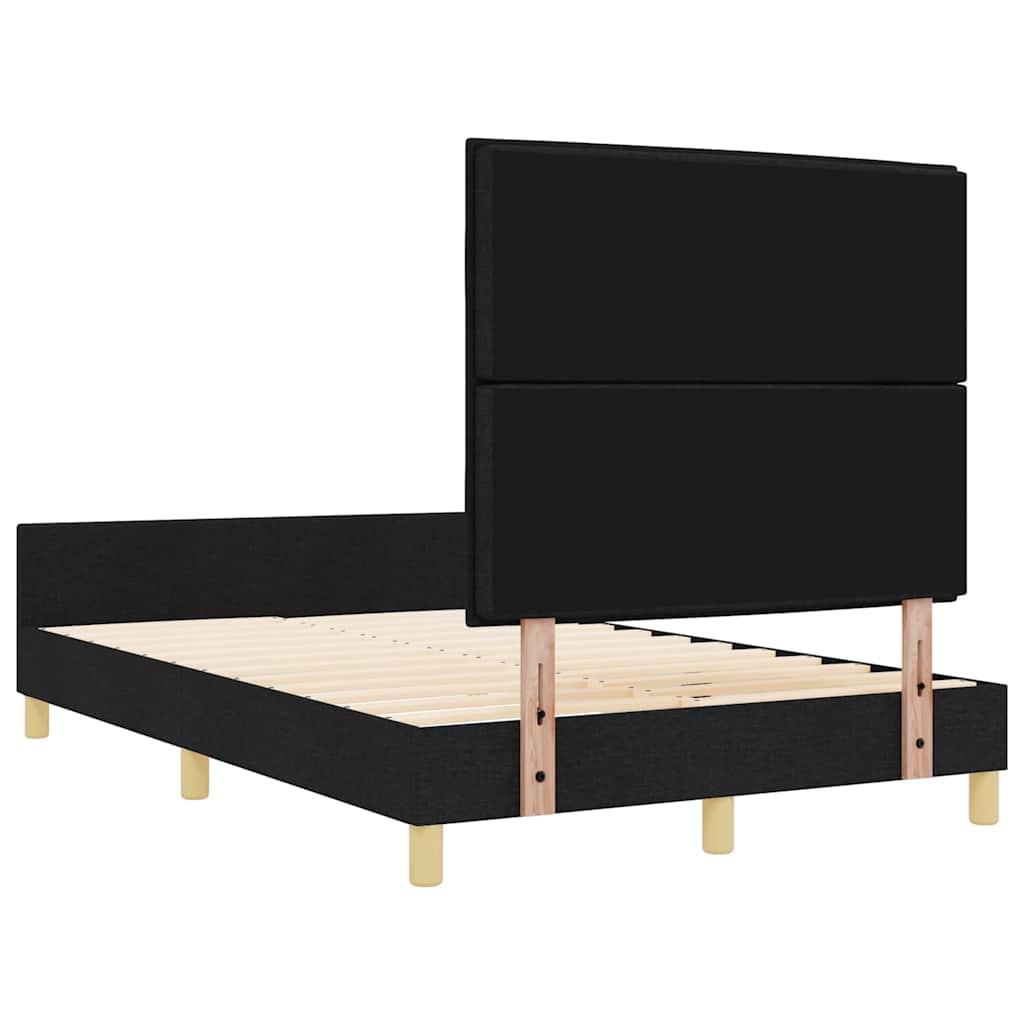 Bettgestell mit Kopfteil Schwarz 140 x 200 cm Stoff