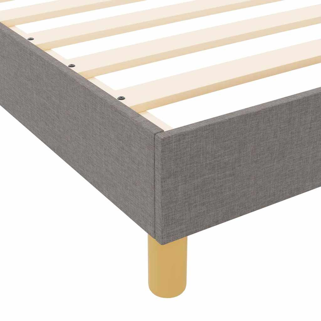 Bettgestell mit Kopfteil Taupe 140 x 200 cm Stoff