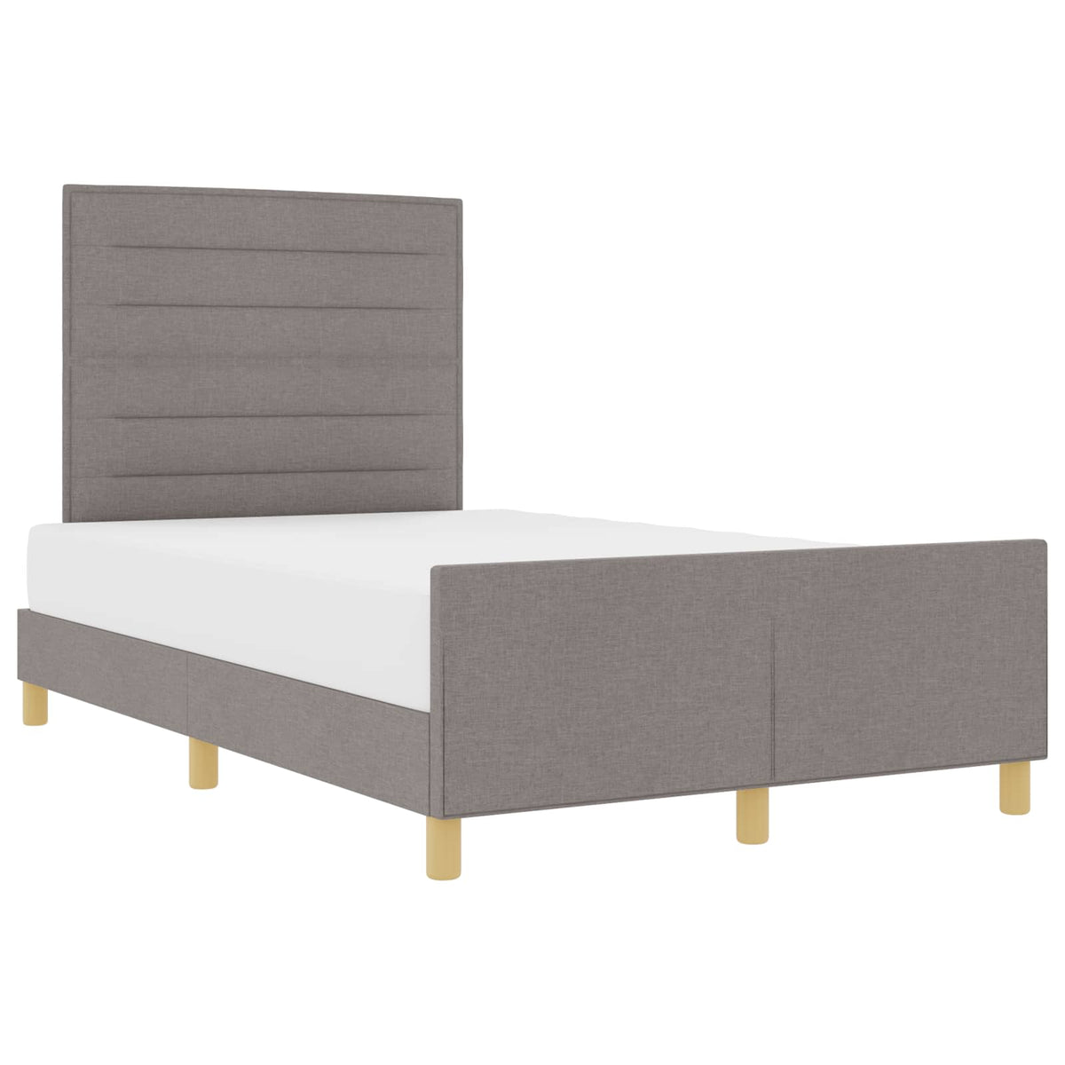 Bettgestell mit Kopfteil Taupe 140 x 200 cm Stoff