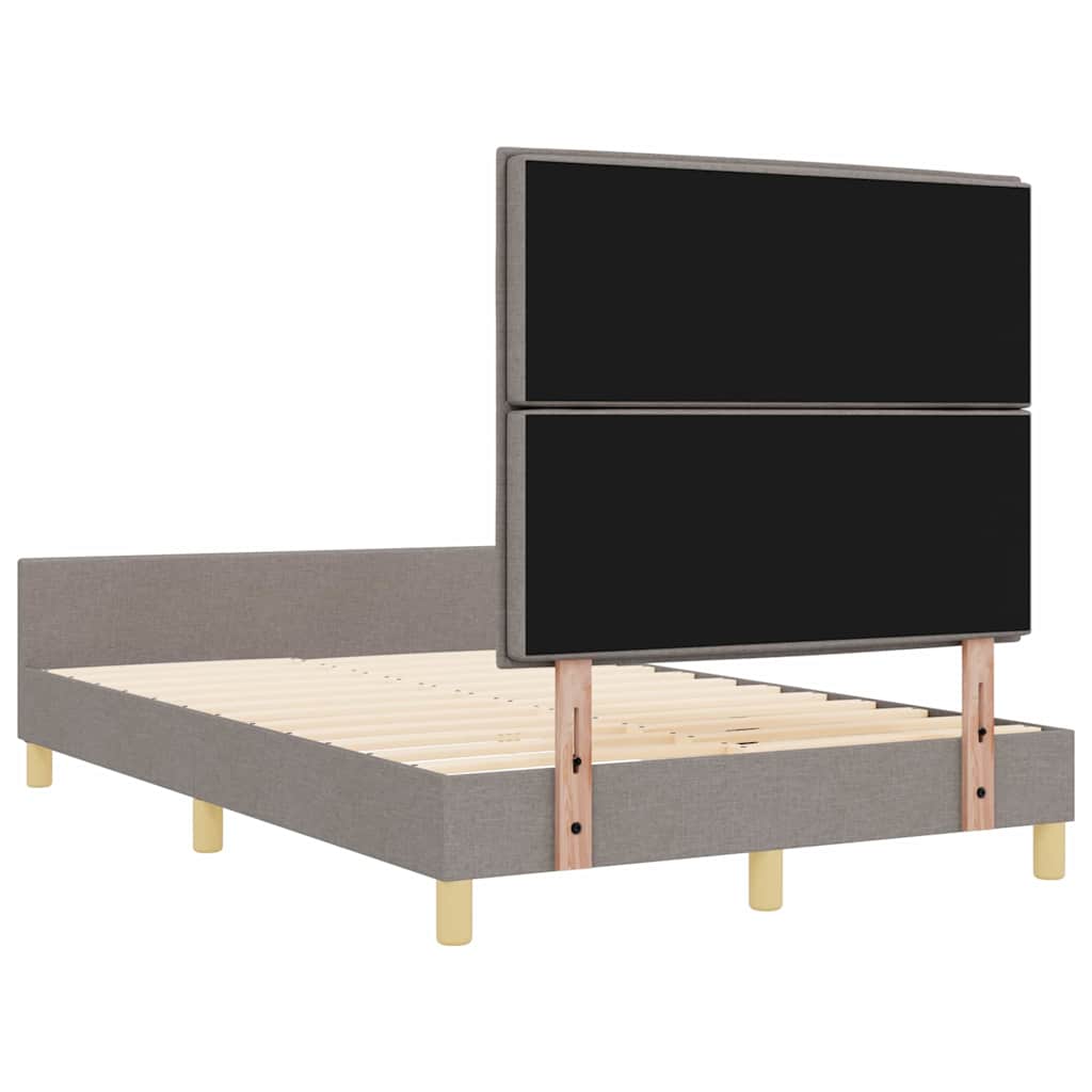 Bettgestell mit Kopfteil Taupe 160 x 200 cm Stoff
