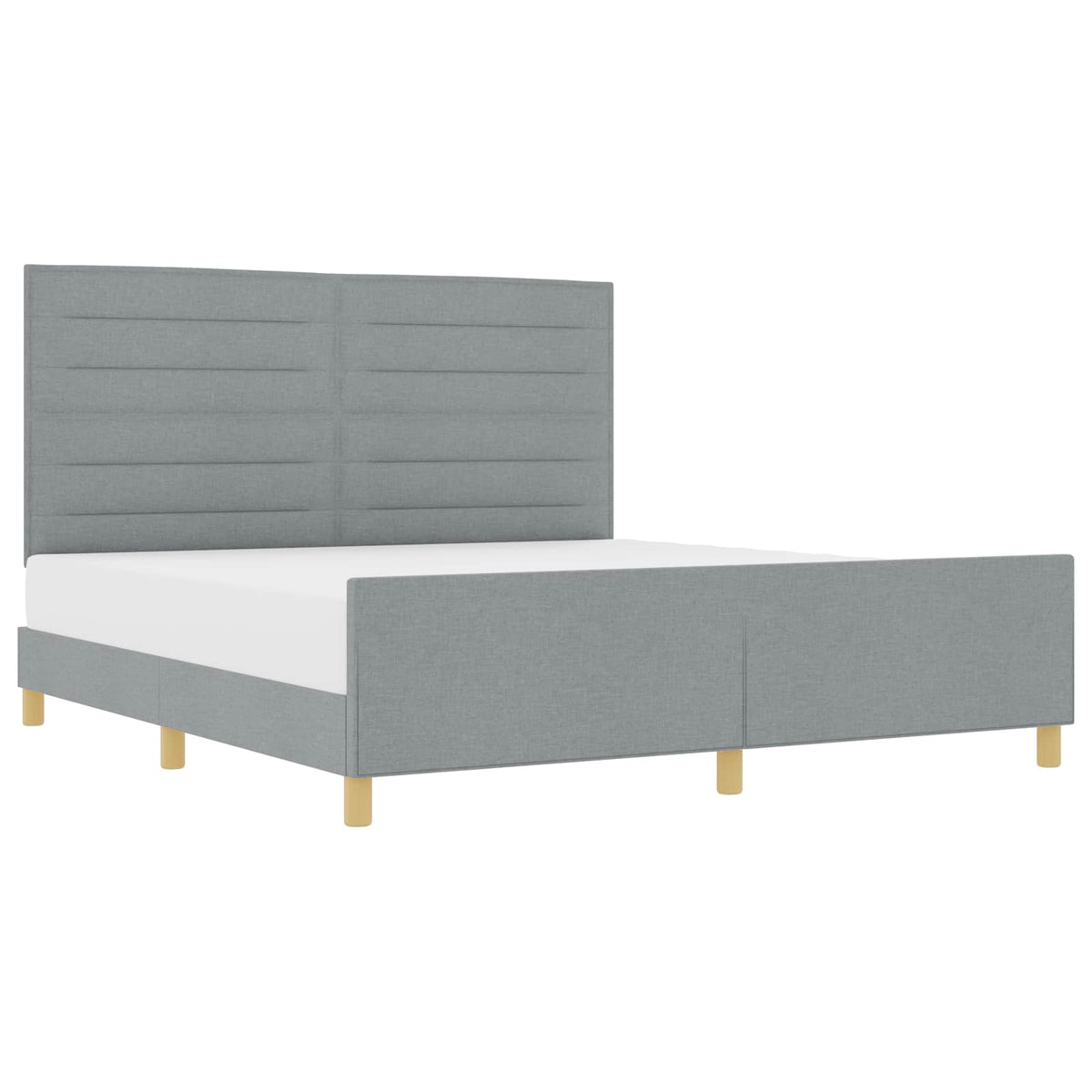 Bettgestell mit Kopfteil Hellgrau 180 x 200 cm Stoff