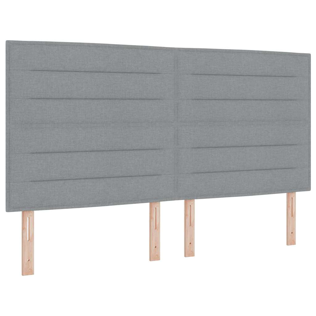 Bettgestell mit Kopfteil Hellgrau 180 x 200 cm Stoff