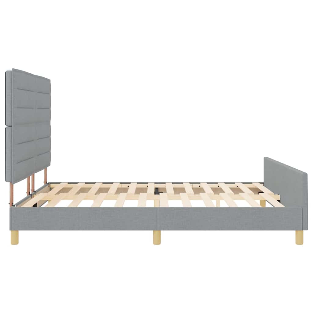 Bettgestell mit Kopfteil Hellgrau 180 x 200 cm Stoff