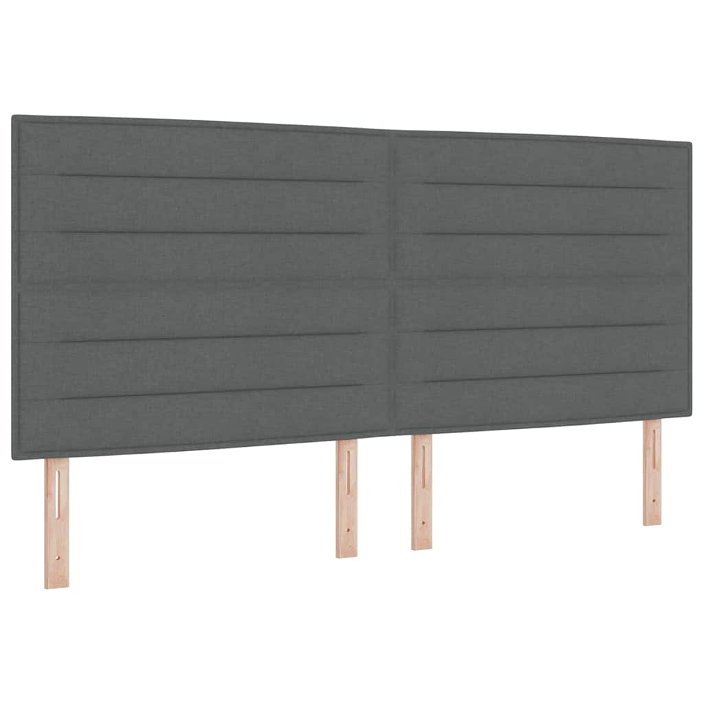 Bettgestell mit Kopfteil Dunkelgrau 200 x 200 cm Stoff