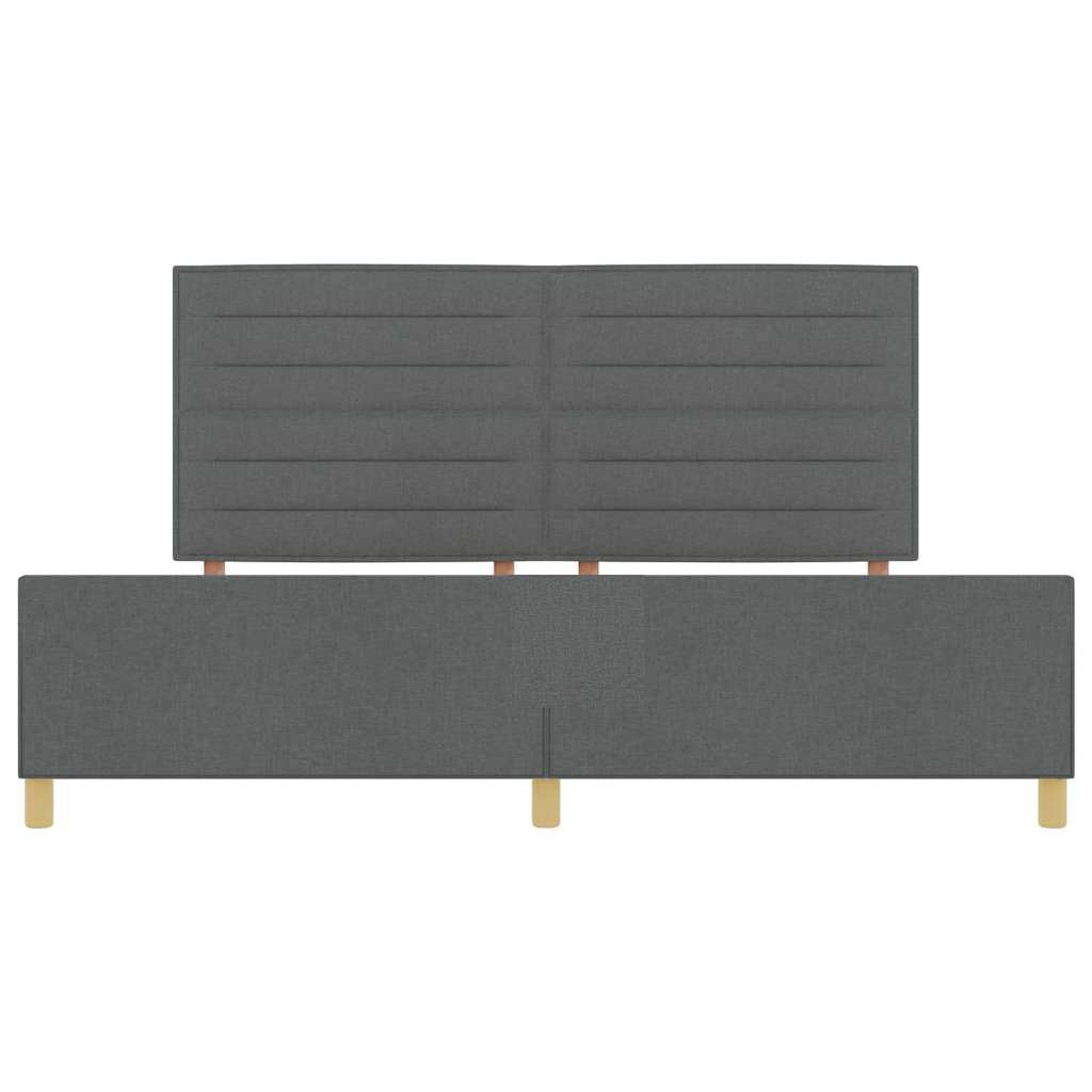 Bettgestell mit Kopfteil Dunkelgrau 200 x 200 cm Stoff
