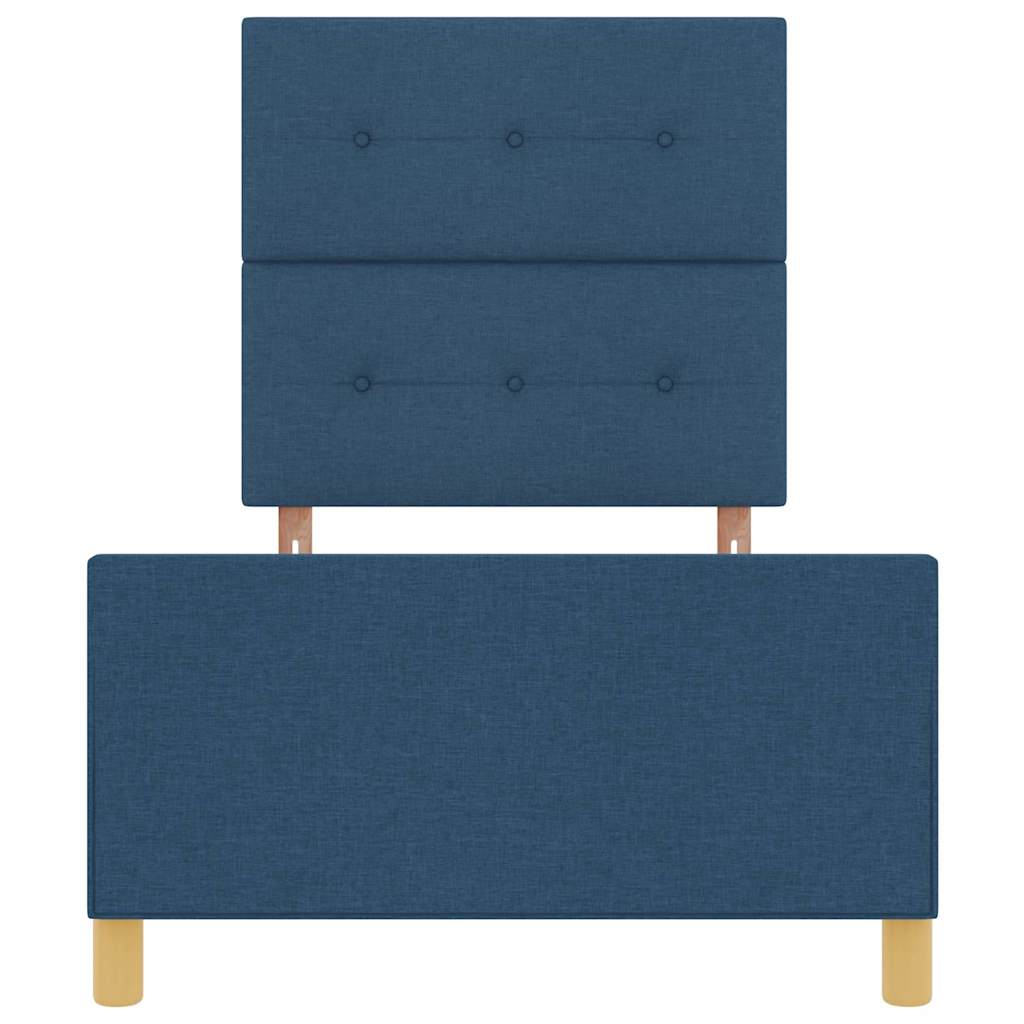 Bettgestell mit Kopfteil Blau 80 x 200 cm Stoff