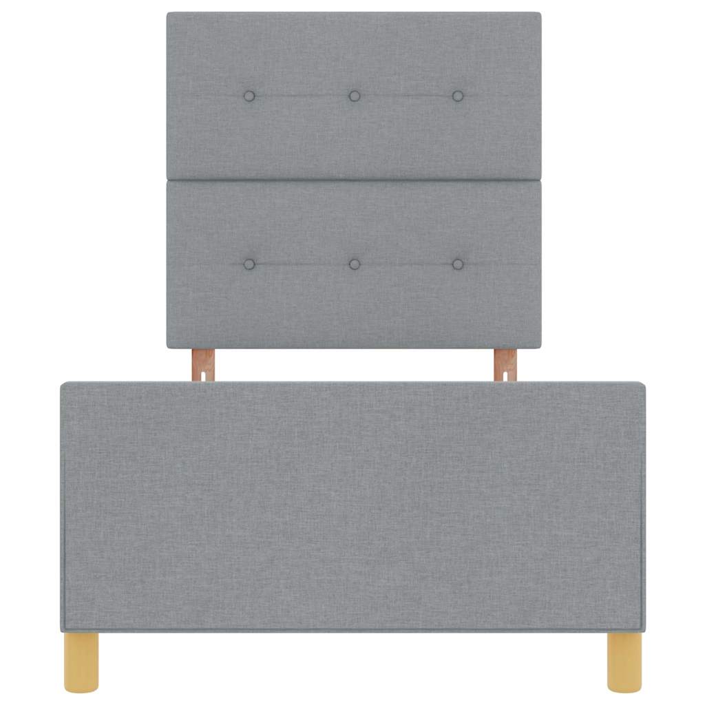 Bettgestell mit Kopfteil Hellgrau 90 x 190 cm Stoff