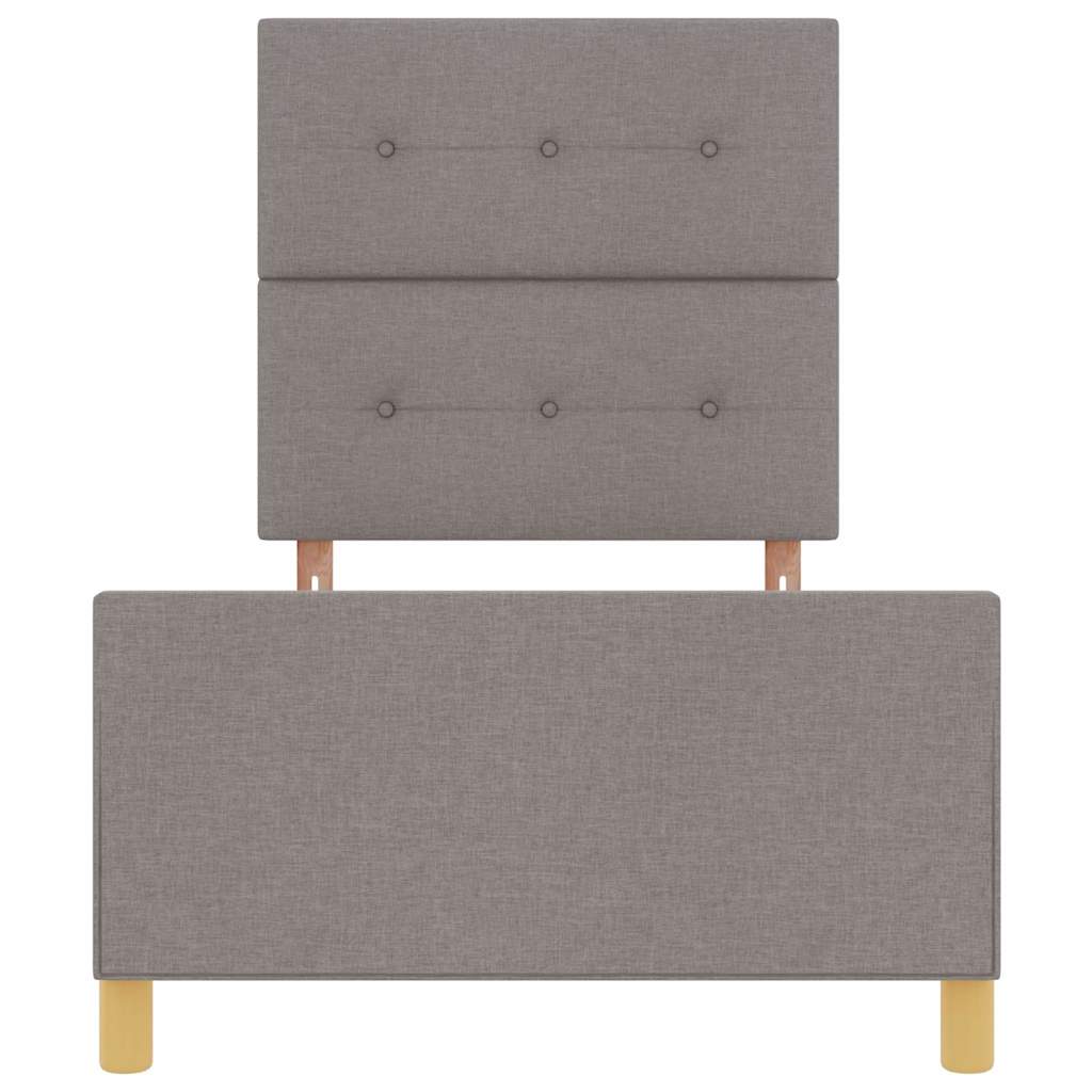 Bettgestell mit Kopfteil Taupe 90 x 190 cm Stoff