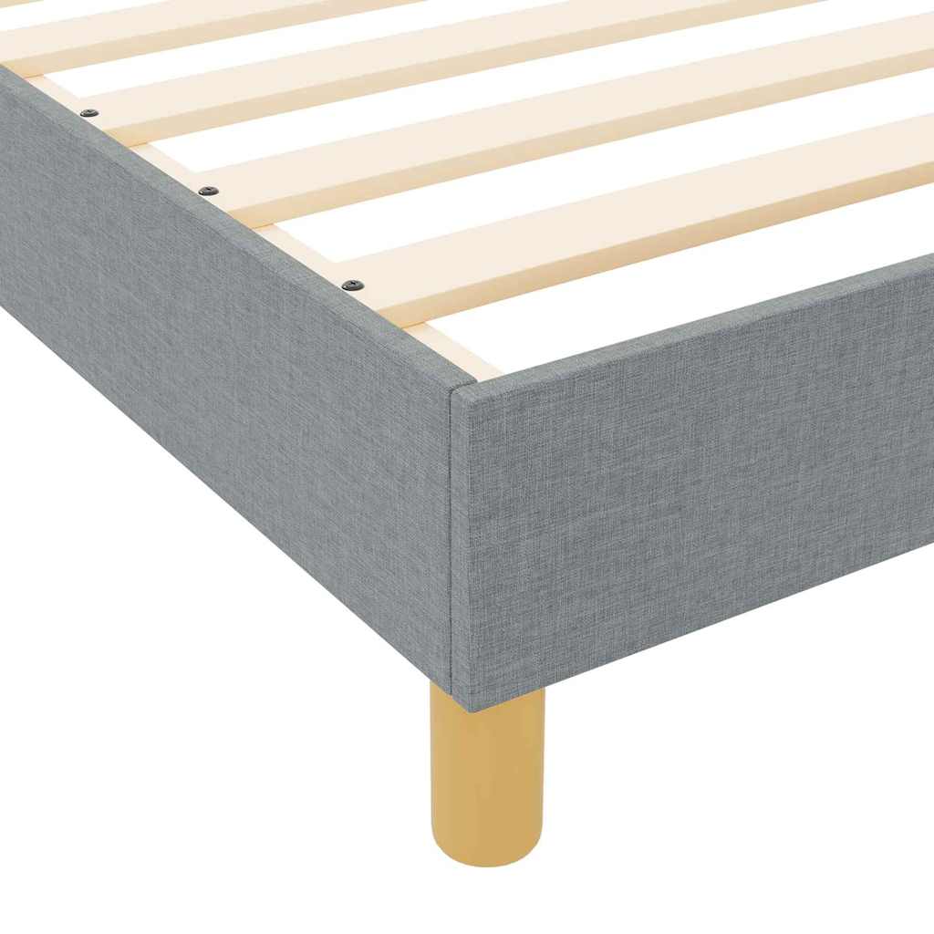 Bettgestell mit Kopfteil Hellgrau 90 x 200 cm Stoff