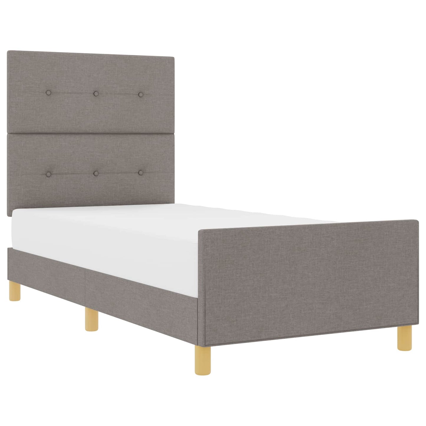 Bettgestell mit Kopfteil Taupe 90 x 200 cm Stoff