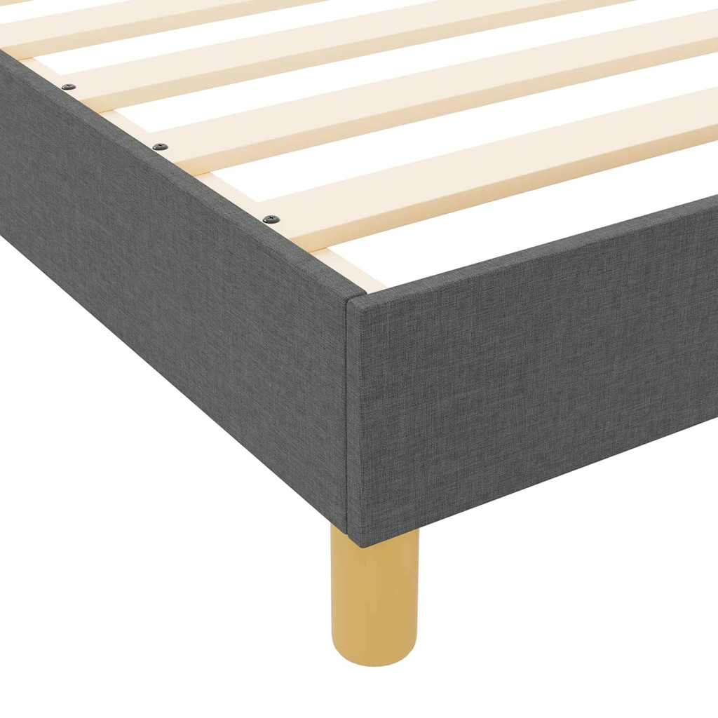 Bettgestell mit Kopfteil Dunkelgrau 100 x 200 cm Stoff