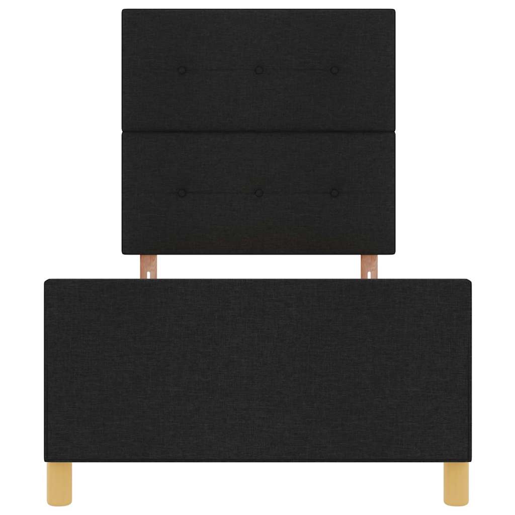 Bettgestell mit Kopfteil Schwarz 100 x 200 cm Stoff