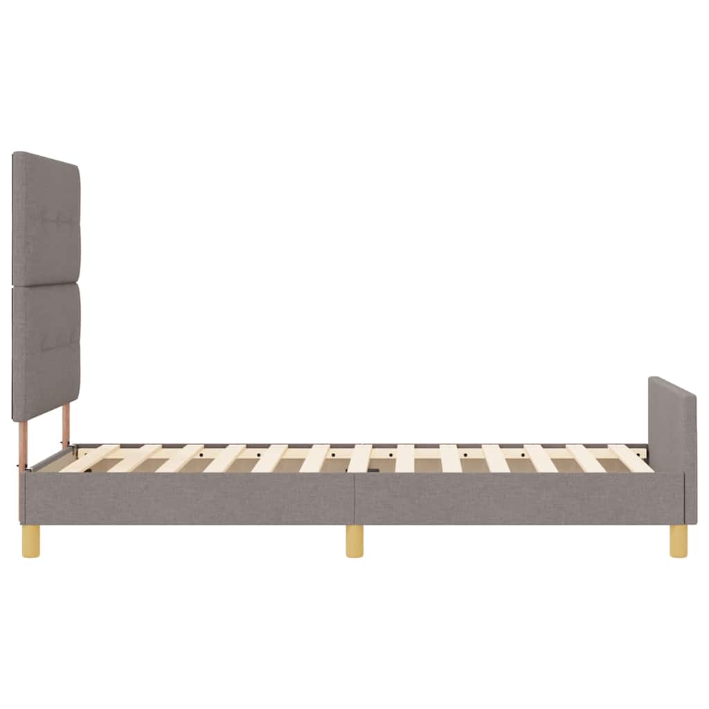 Bettgestell mit Kopfteil Taupe 100 x 200 cm Stoff