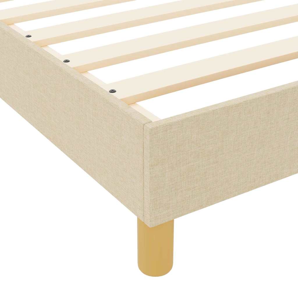 Bettgestell mit Kopfteil Creme 100 x 200 cm Stoff