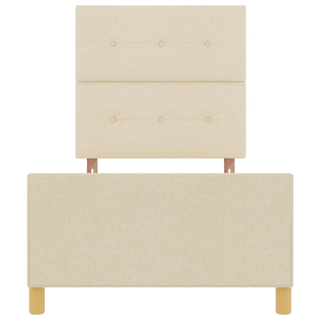 Bettgestell mit Kopfteil Creme 100 x 200 cm Stoff