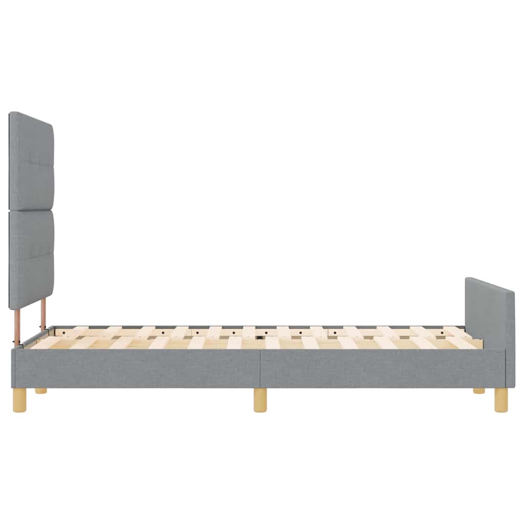 Bettgestell mit Kopfteil Hellgrau 120 x 190 cm Stoff