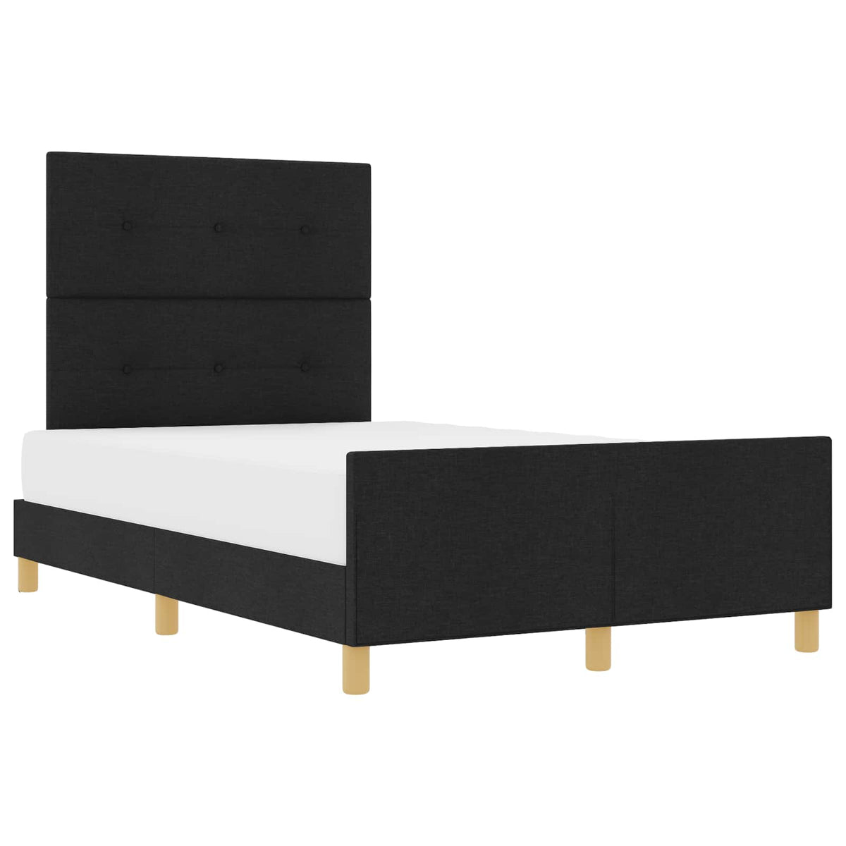 Bettgestell mit Kopfteil Schwarz 120 x 190 cm Stoff