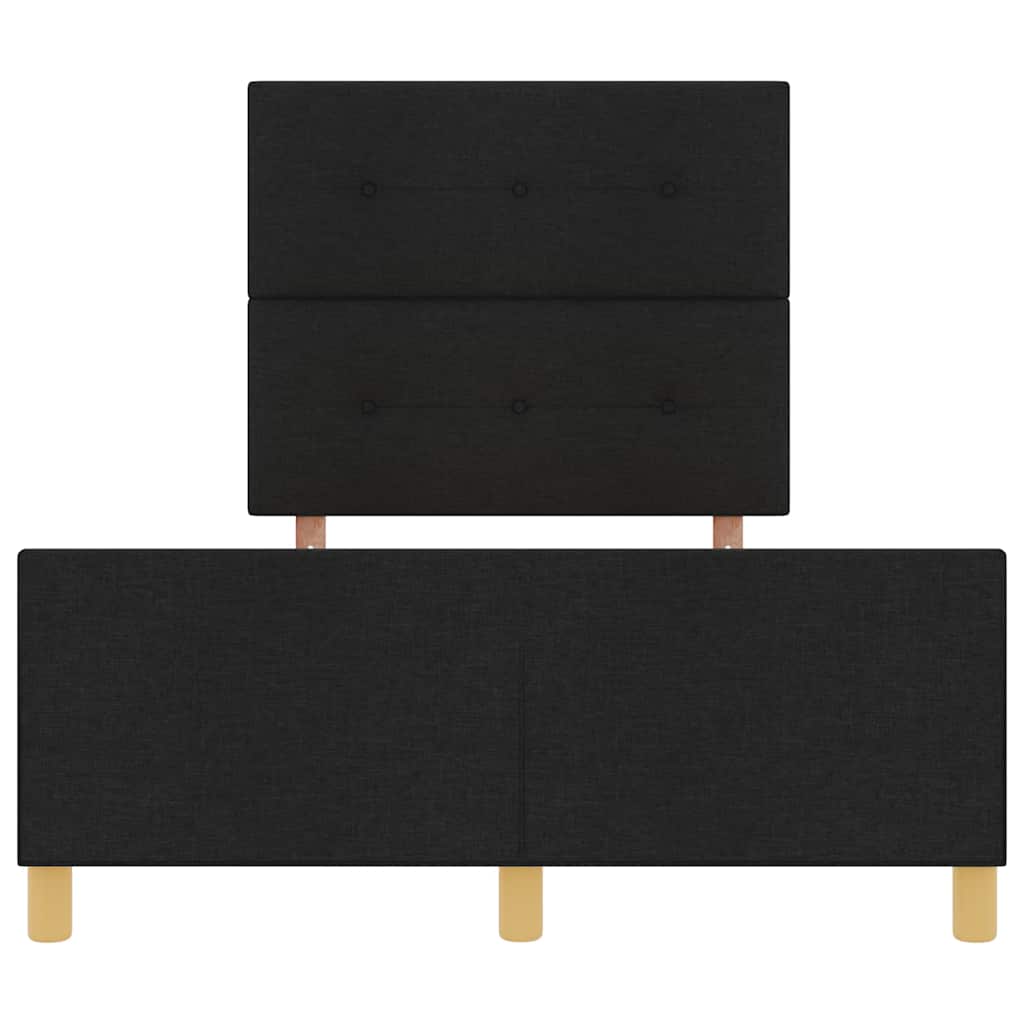 Bettgestell mit Kopfteil Schwarz 120 x 190 cm Stoff