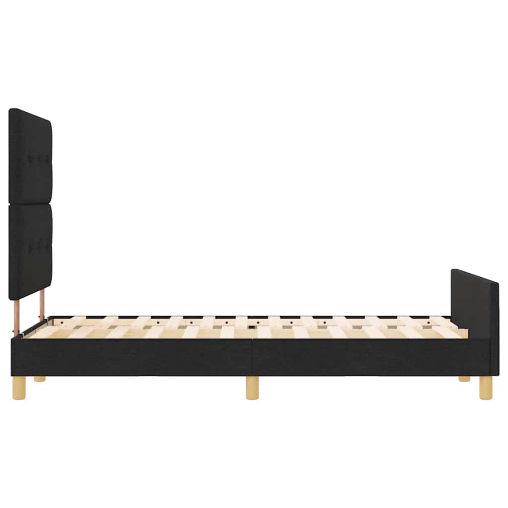 Bettgestell mit Kopfteil Schwarz 120 x 190 cm Stoff
