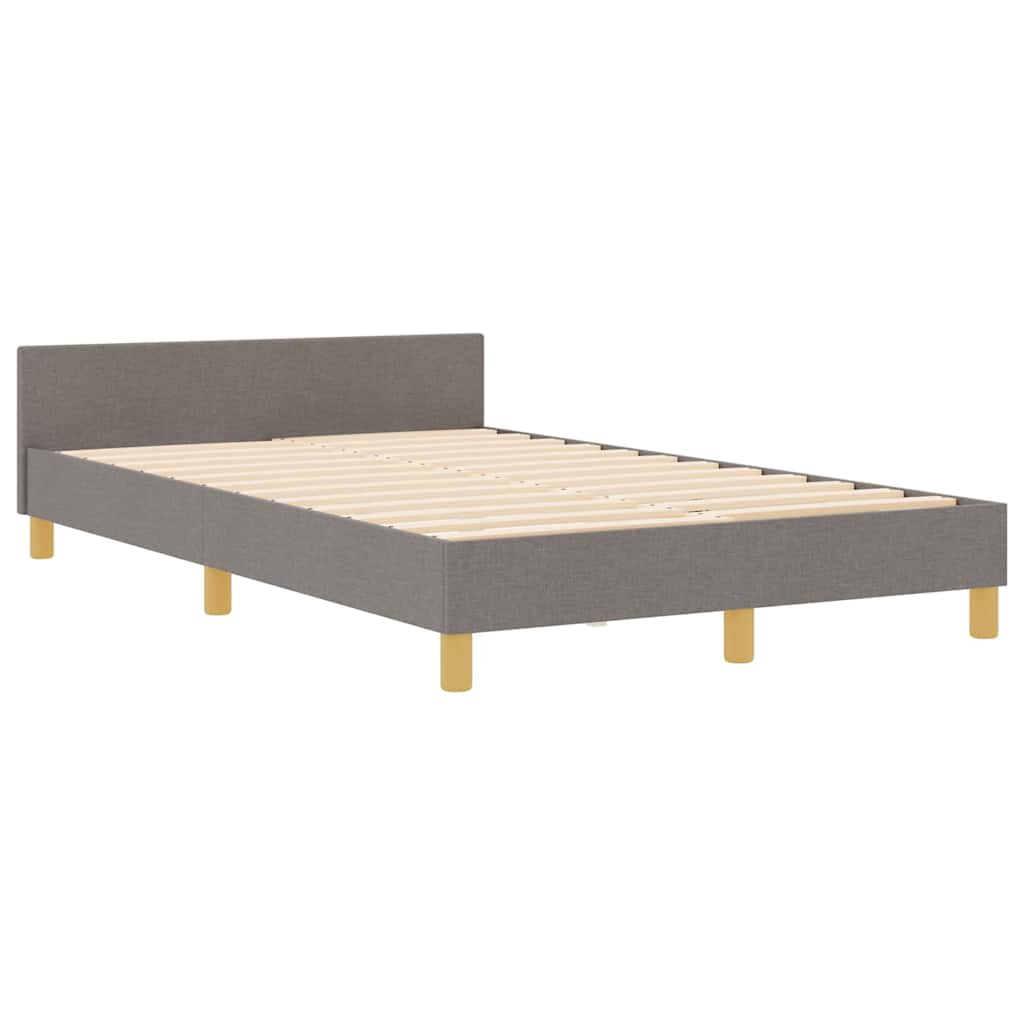 Bettgestell mit Kopfteil Taupe 120 x 190 cm Stoff