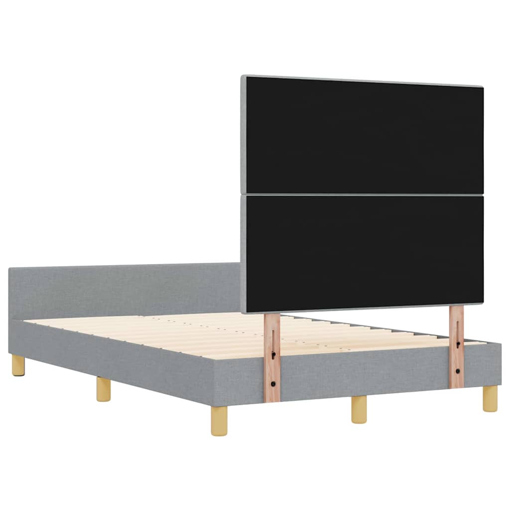 Bettgestell mit Kopfteil Hellgrau 120 x 200 cm Stoff