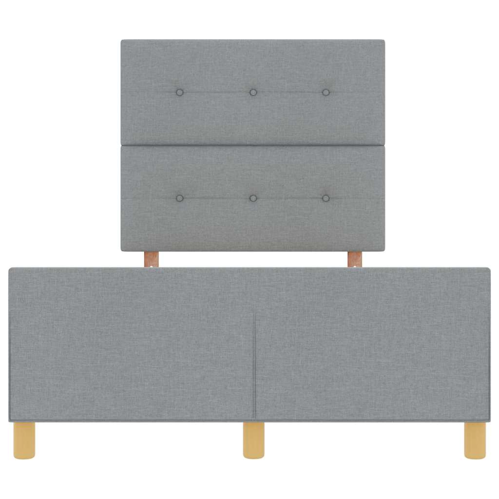 Bettgestell mit Kopfteil Hellgrau 120 x 200 cm Stoff