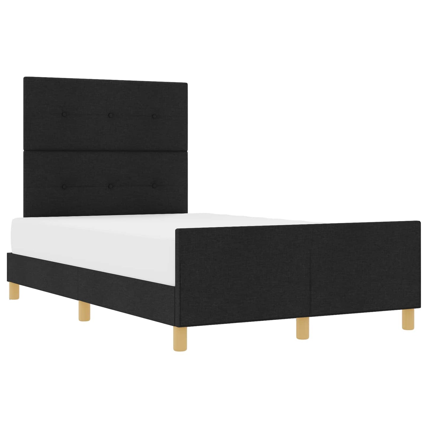 Bettgestell mit Kopfteil Schwarz 120 x 200 cm Stoff
