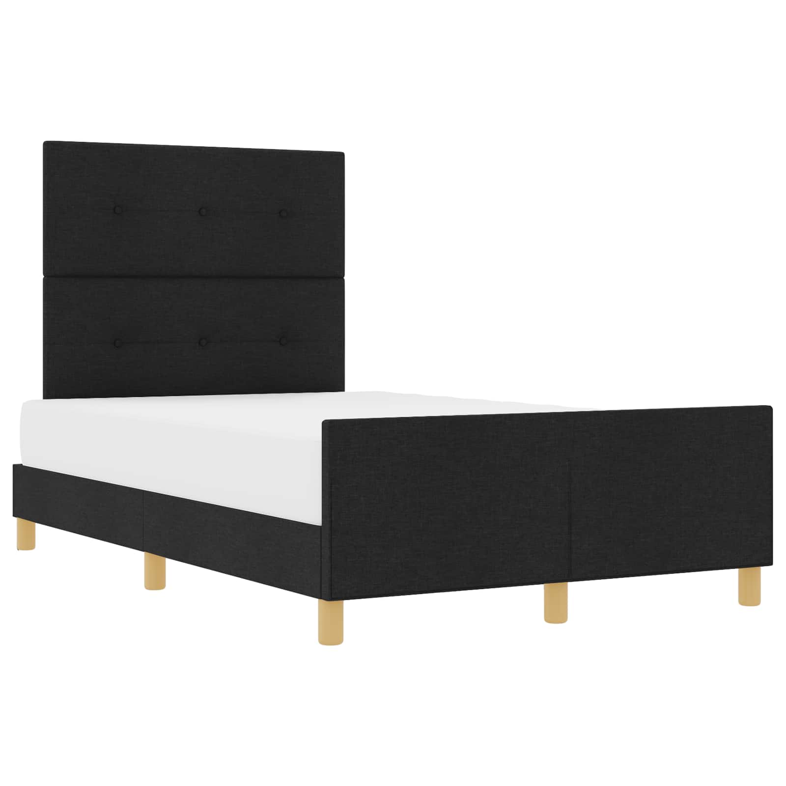 Bettgestell mit Kopfteil Schwarz 120 x 200 cm Stoff