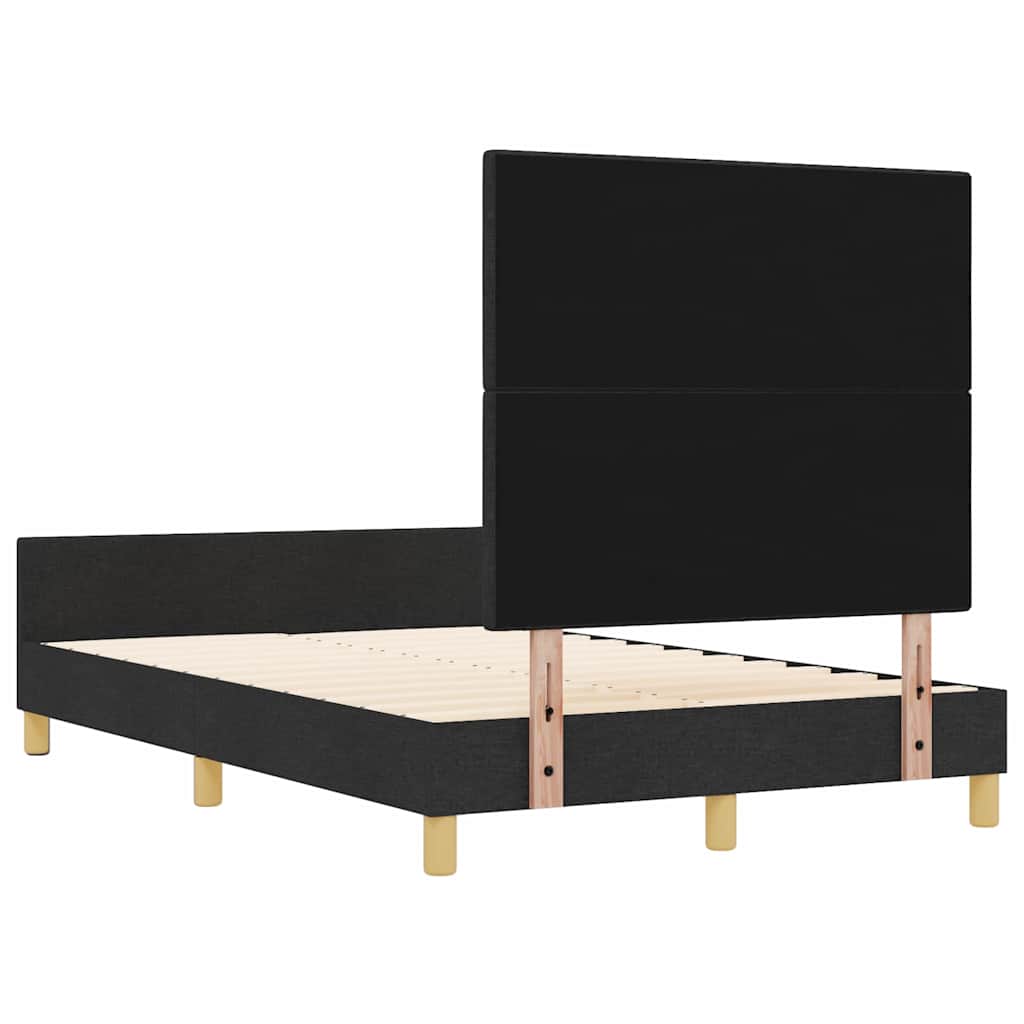 Bettgestell mit Kopfteil Schwarz 120 x 200 cm Stoff