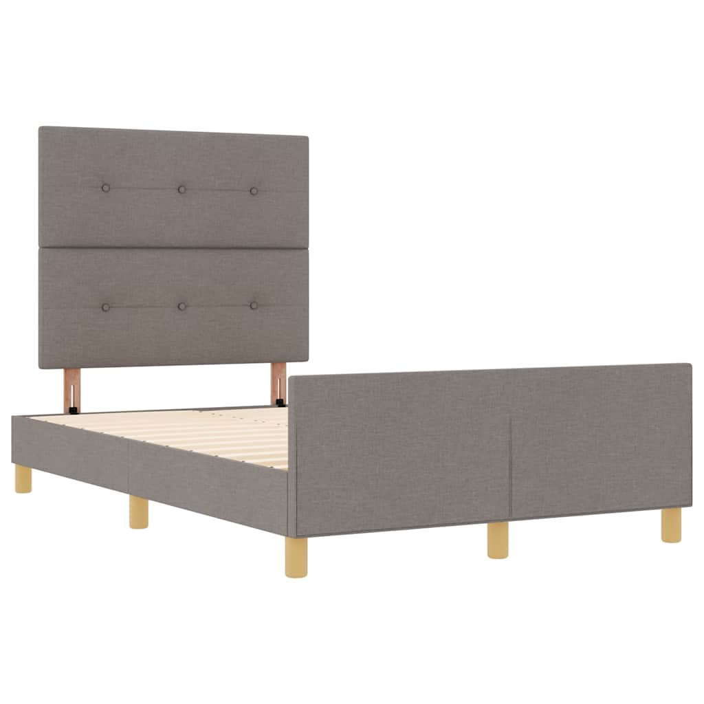 Bettgestell mit Kopfteil Taupe 120 x 200 cm Stoff