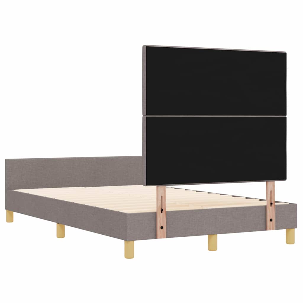 Bettgestell mit Kopfteil Taupe 120 x 200 cm Stoff