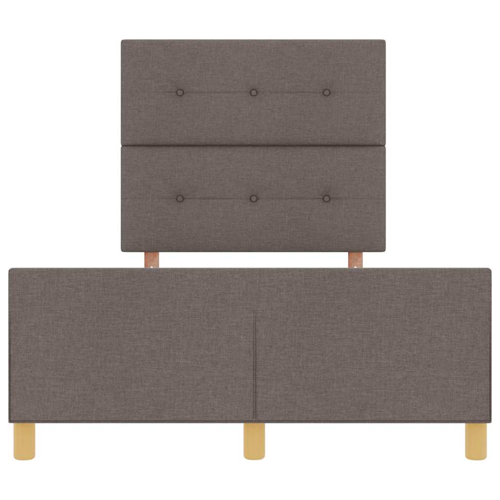 Bettgestell mit Kopfteil Taupe 120 x 200 cm Stoff